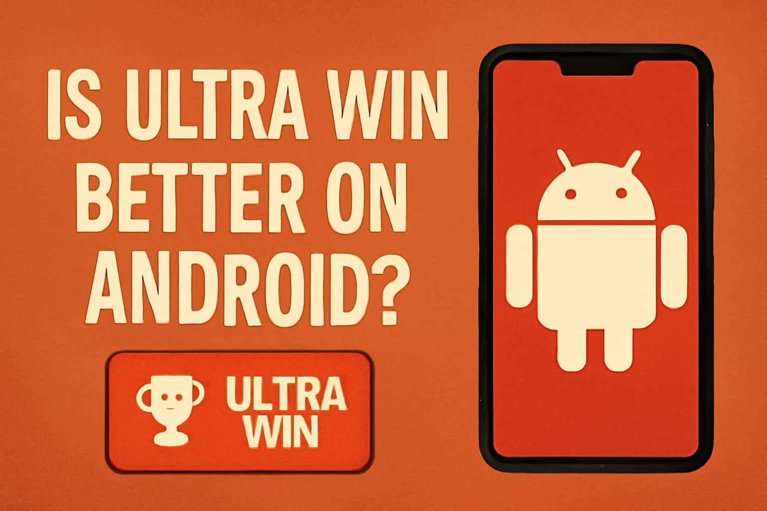A visual representation of the question 'Is Ultra Win Better on Android?' with a high-tech design.
