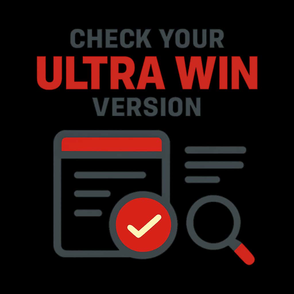 Illustration explaining how to check your Ultra Win version