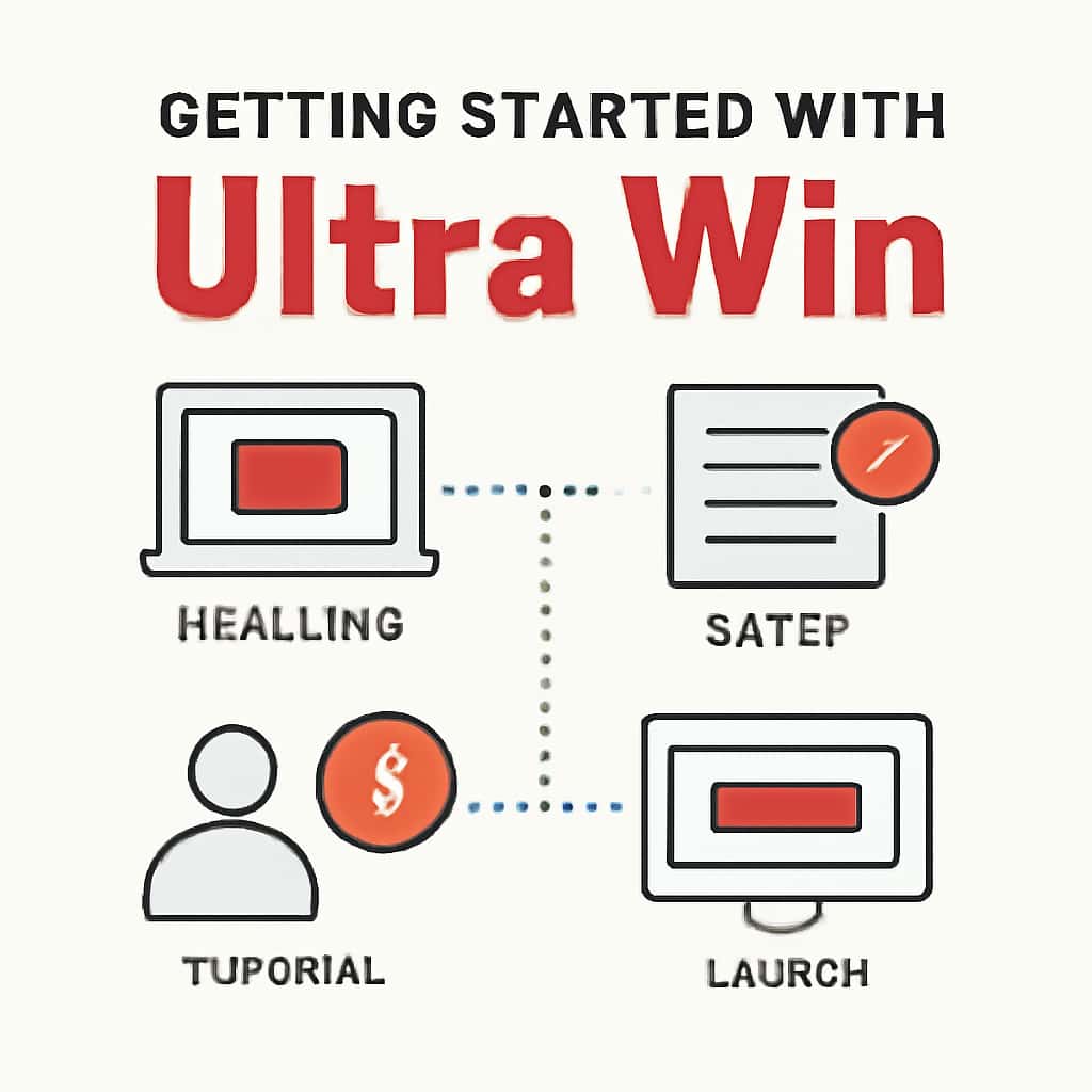 An educational illustration regarding the installation process of Ultra Win.