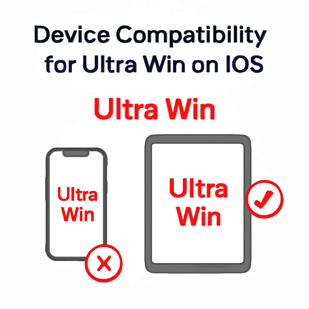 Diagram explaining Device Compatibility for Ultra Win on iOS.