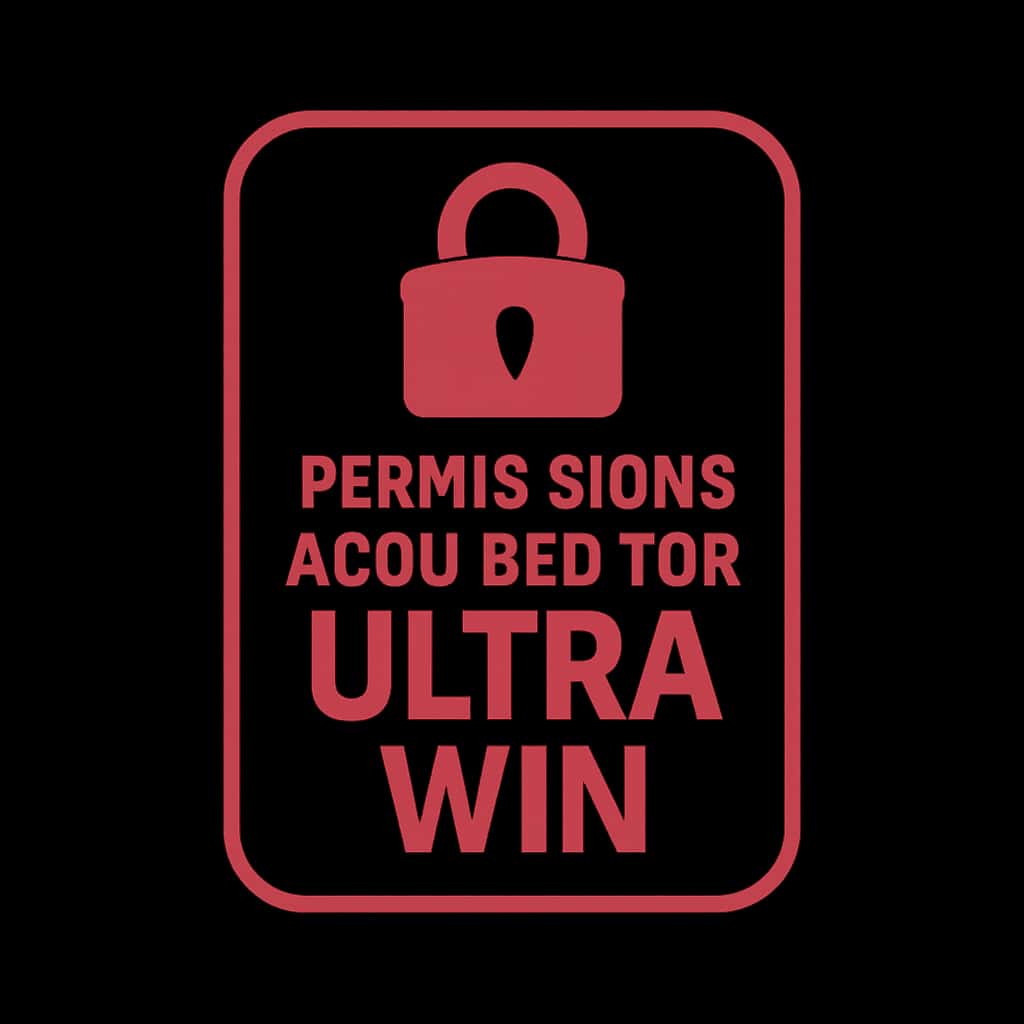 A badge representing permissions required for the Ultra Win application.