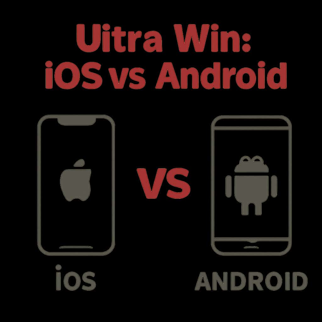 An educational diagram outlining differences in Ultra Win on iOS and Android.